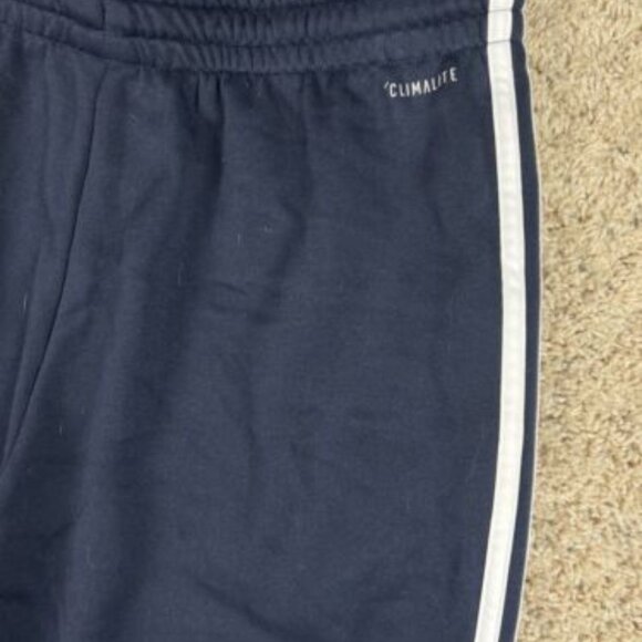 adidas Climalite Mens LARGE Blue Activewear Workout Jogging Pants 3 Striped - Picture 5 of 5